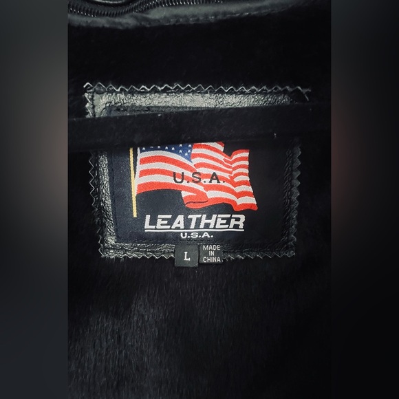 NWOT Genuine Leather Jacket, Size Large, Black - Picture 6 of 6